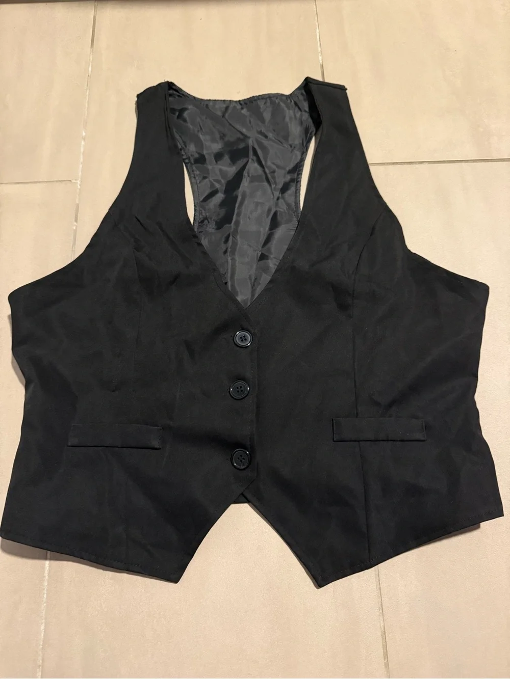 Black Men's Tailored Vest with Button Front -Wedding -special occasion